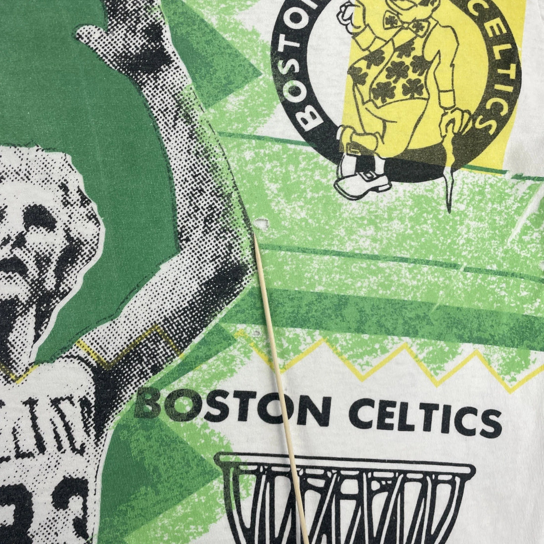 Vintage Boston Celtics Larry Bird T-Shirt Size XL All Over Print 90s NBA
