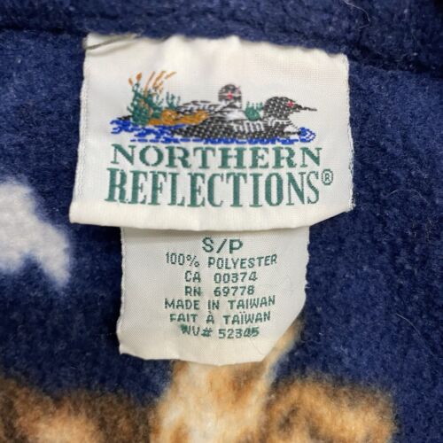 Vintage Northern Reflections Dog Full Zip Fleece Jacket Small All Over Print