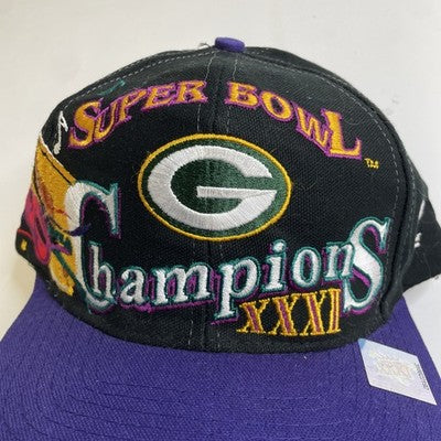 Vintage Green Back Packers Super Bowl XXXI Champs Logo Athletic Snapback Hat NFL
