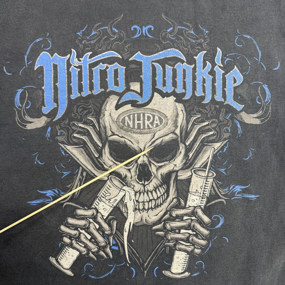Nitro Junkie Skull NHRA Racing T-Shirt Size Large Y2K