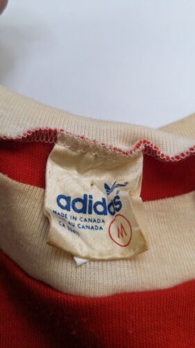 Vintage Adidas Trefoil Pocket T-Shirt Size Medium Red 80s