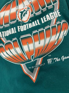 Vintage 90's Miami Dolphins Football Teal T Shirt Size XL 