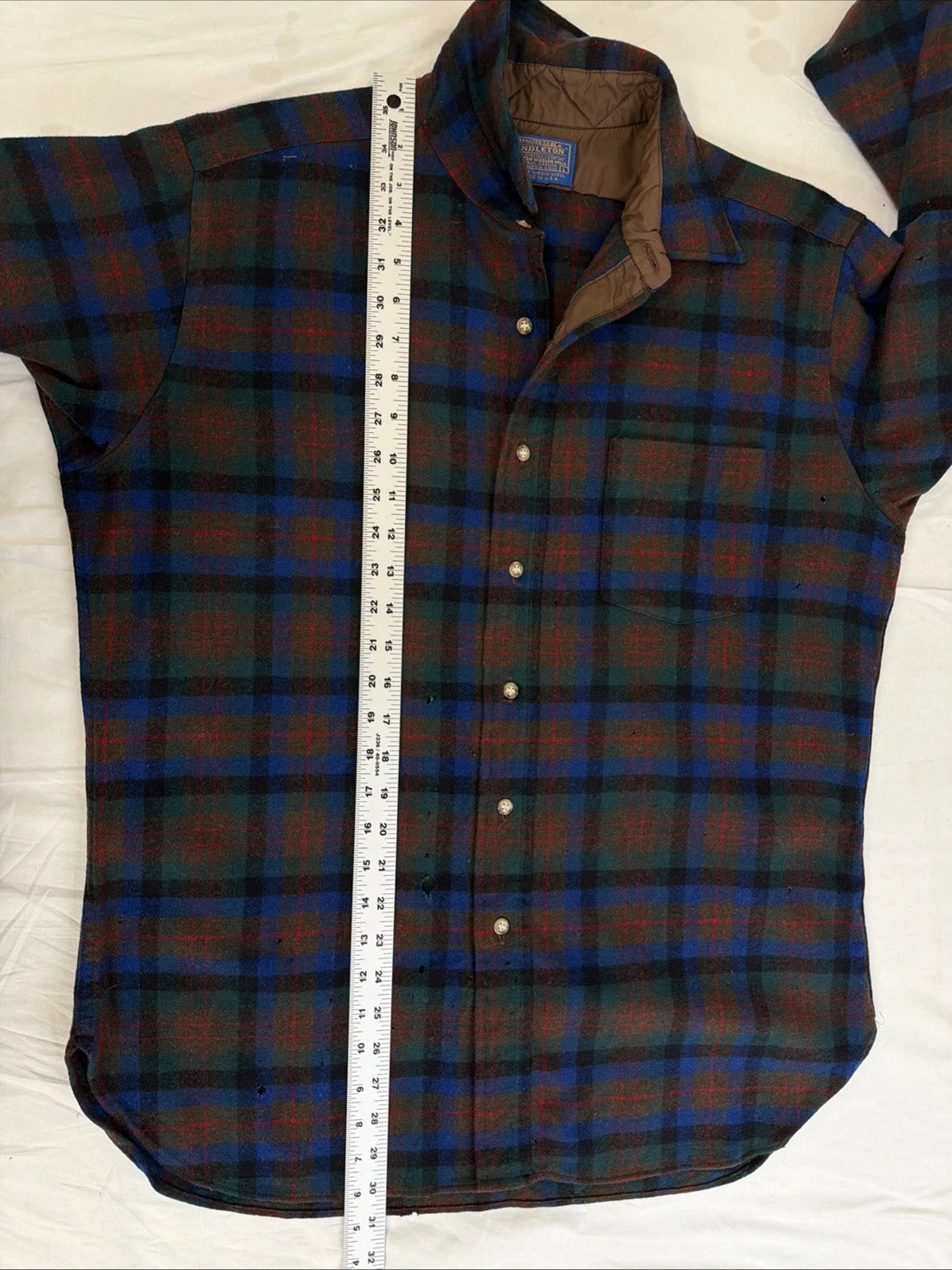 Vintage Pendleton Wool Lodge Button Up Shirt Size Large Plaid