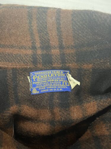 Vintage Pendleton Wool Button Up Shirt Jacket Coat Size Small Plaid