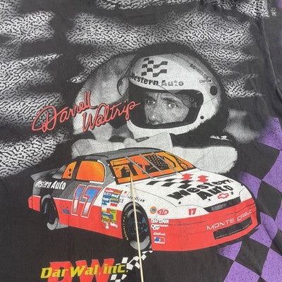 Vintage Darrell Waltrip Racing T-Shirt Size XL All Over Print
