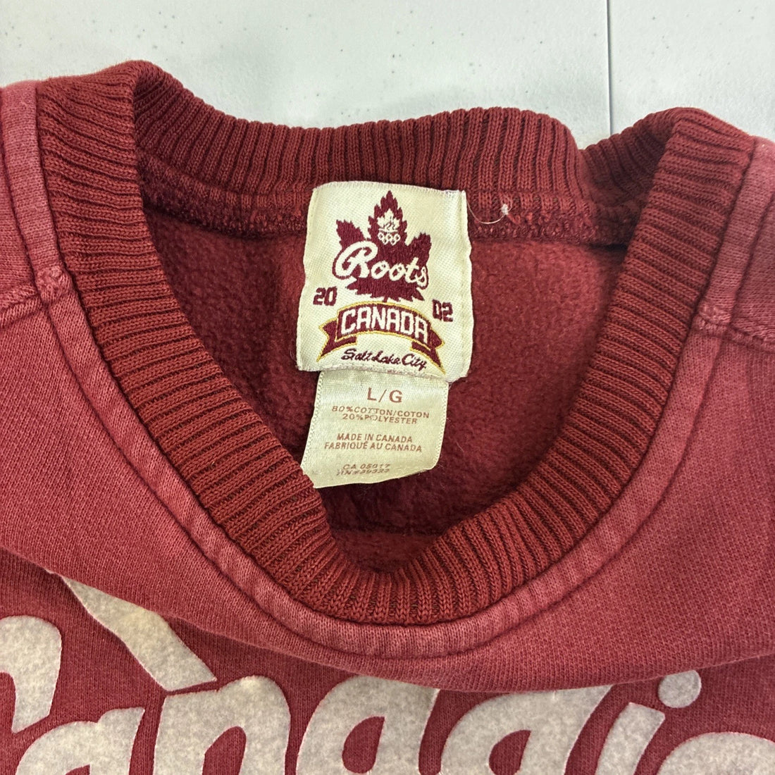 Vintage Canadian Olympic Hockey 2002 Roots Crewneck Sweatshirt Size Large