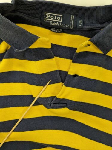 Vintage Polo Ralph Lauren Rugby Shirt Size Large Striped Long Sleeve