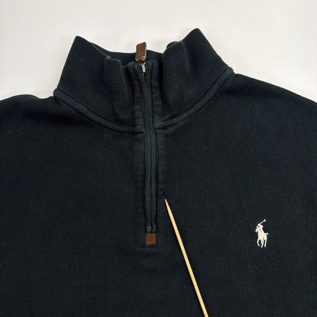 Vintage Polo Ralph Lauren 1/4 Zip Pullover Sweater Size Large Black