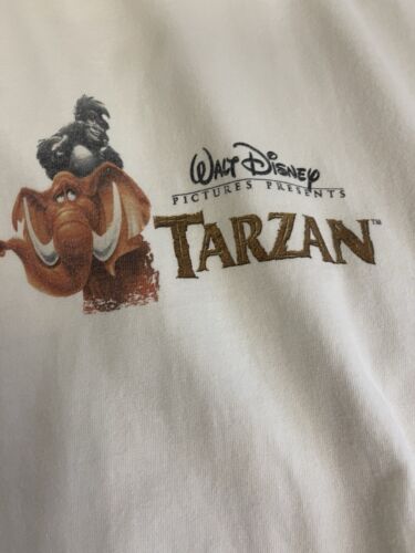 Vintage Tarzan Disney T-Shirt Size XL White Movie Promo