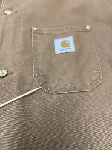 Vintage Carhartt Canvas Duck Work Chore Jacket Coat Size 50 Tall Blanket Lined