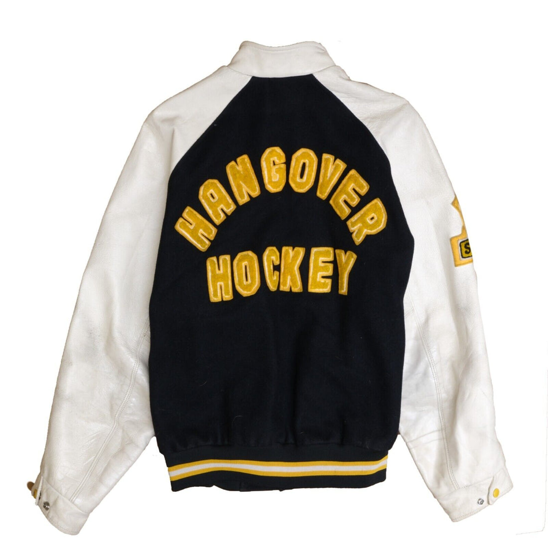 Vintage Hangover Hockey Leather Wool Varsity Jacket Size 42