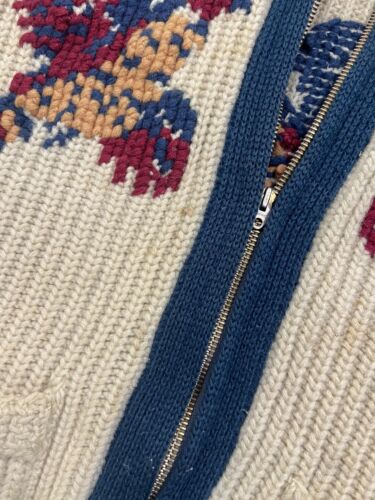 Vintage Pheasant Botany Wool Knit Cowichan Sweater Size Small