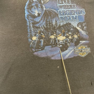 Vintage Harley Davidson Motorcycles Legends Live Where Legends Roam T-Shirt XL