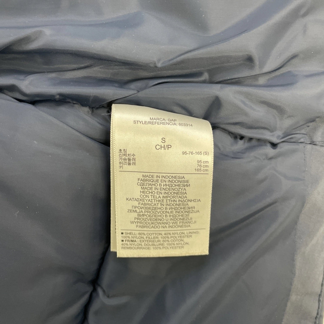 Gap Puffer Vest Jacket Size Small Blue Insulated