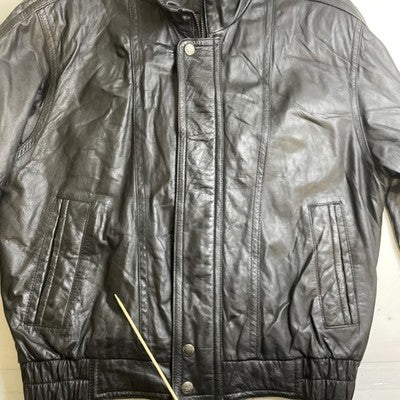Vintage Expressions Leather Bomber Jacket Size Medium