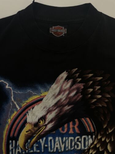 Vintage 3D Emblem Harley Davidson Motorcycles Eagle Has Landed T-Shirt XL 1989