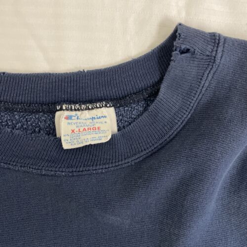 Vintage Champion Reverse Weave Crewneck Sweatshirt Size XL Blue 80s