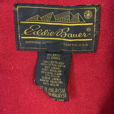 Vintage Eddie Bauer Duffle Coat Jacket Size Medium Wool Lined