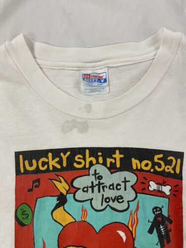 Vintage Lucky Shirt No. 521 To Attract Love T-Shirt Size Large 1995 90s