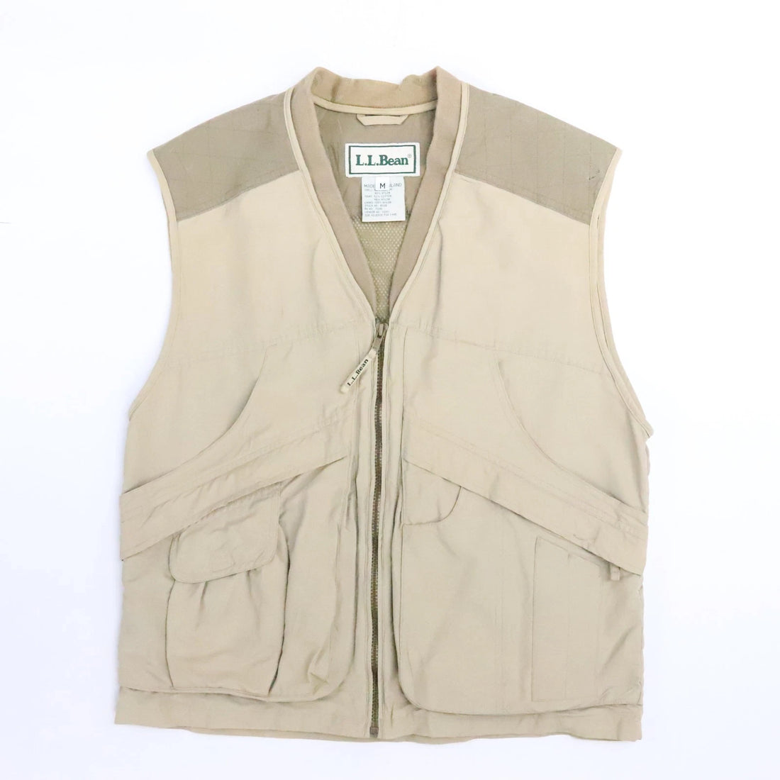 Vintage L.L. Bean Fishing Vest Jacket Size Medium Tan
