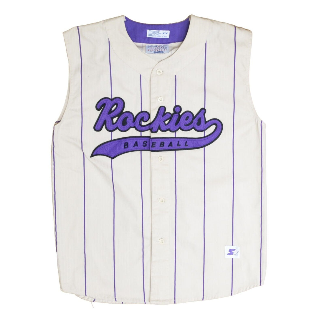 Vintage Colorado Rockies Sleeveless Starter Baseball Jersey Size Medium MLB