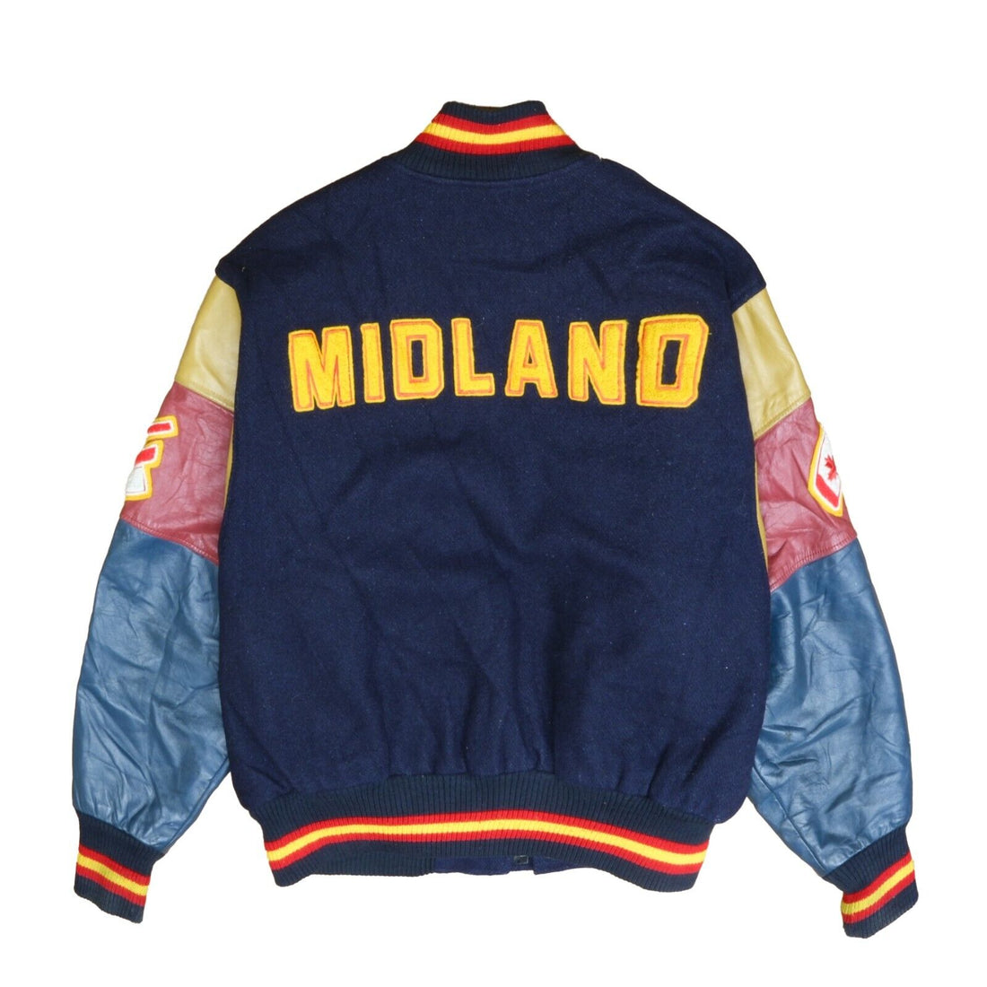 Vintage Midland Hockey Leather Wool Varsity Jacket Size XL 1988 80s