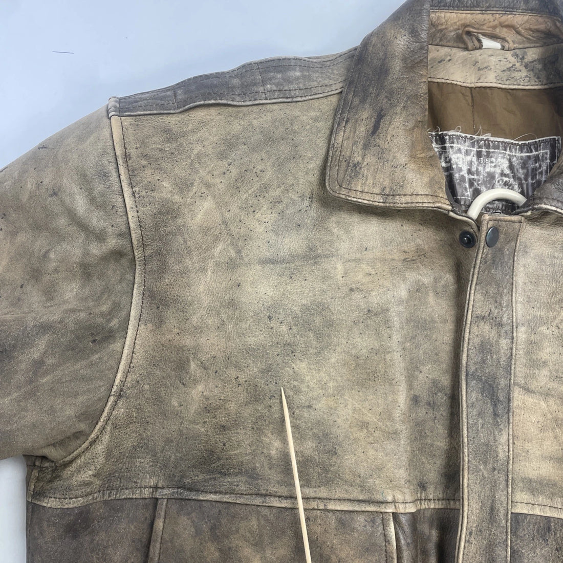 Vintage Leather Bomber Jacket Size XL Brown