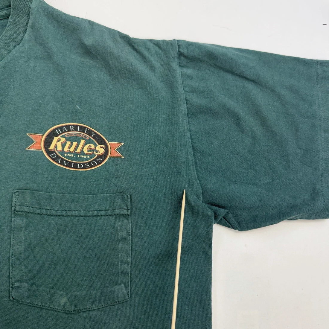Vintage Harley Davidson Rules Pocket T-Shirt Size Large Polar Bear 90s