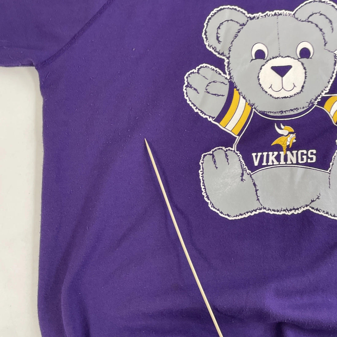 Vintage Minnesota Vikings Teddy Bear Sweatshirt Crewneck Size 2XL NFL