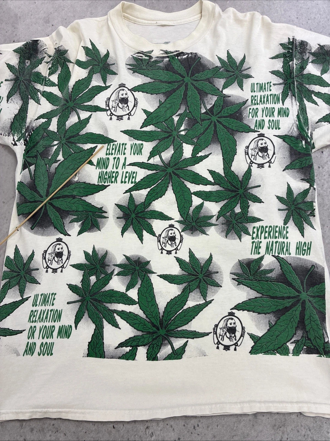Vintage Weed AOP T-Shirt Size XL