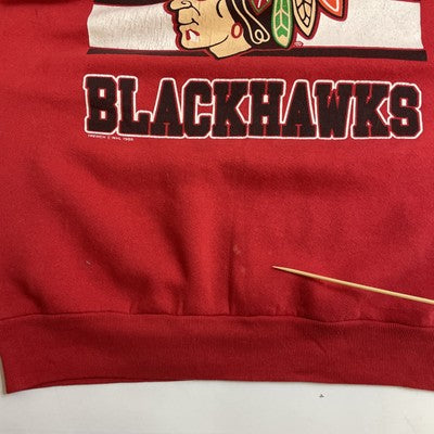 Vintage Chicago Blackhawks Sweatshirt Crewneck Size Large 1988 80s NHL