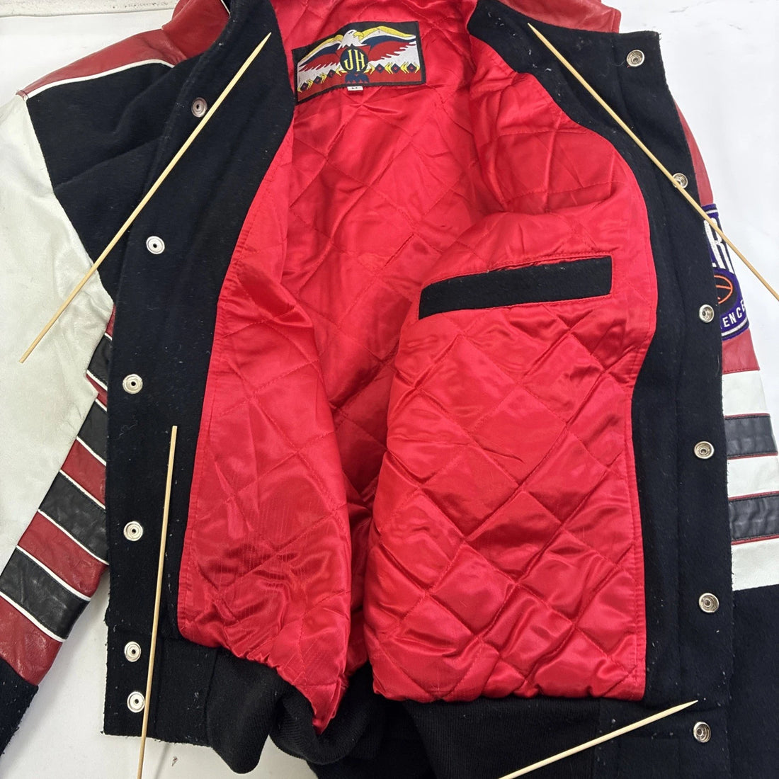 Vintage Detroit Red Wings JH Design Leather Wool Varsity Jacket Medium 90s NHL