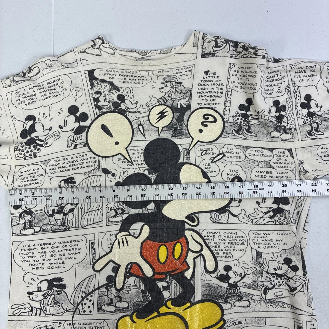 Vintage Mickey Mouse Comic Disney T-Shirt Size Large All Over Print 90s