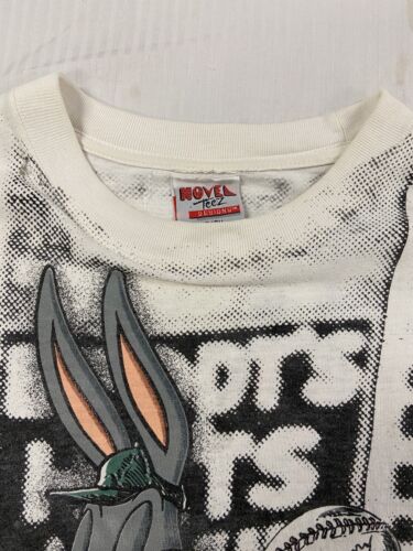 Vintage Bugs Bunny Baseball T-Shirt Size XL Looney Tunes All Over