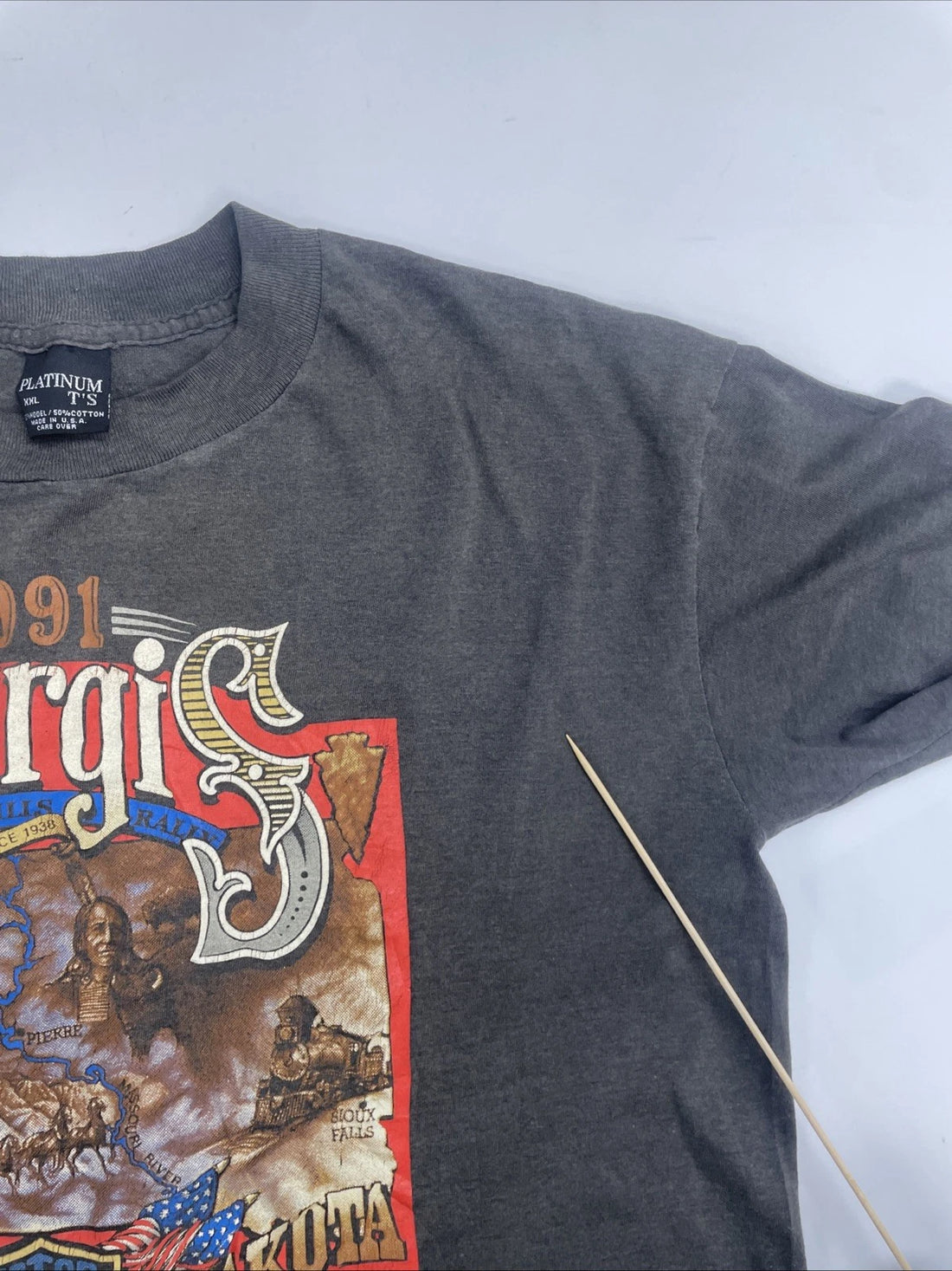 Vintage Harley Davidson 3D Emblem Sturgis South Dakota T-Shirt 2XL 1991