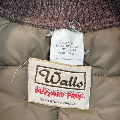 Vintage Walls Blizzard-Pruf Quilted Puffer Jacket Size Large Brown