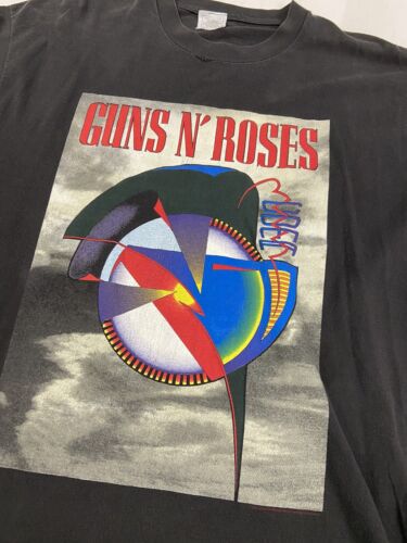 Vintage Guns N Roses Coma World Tour T-Shirt Size XL Black Band Tee 1992 90s
