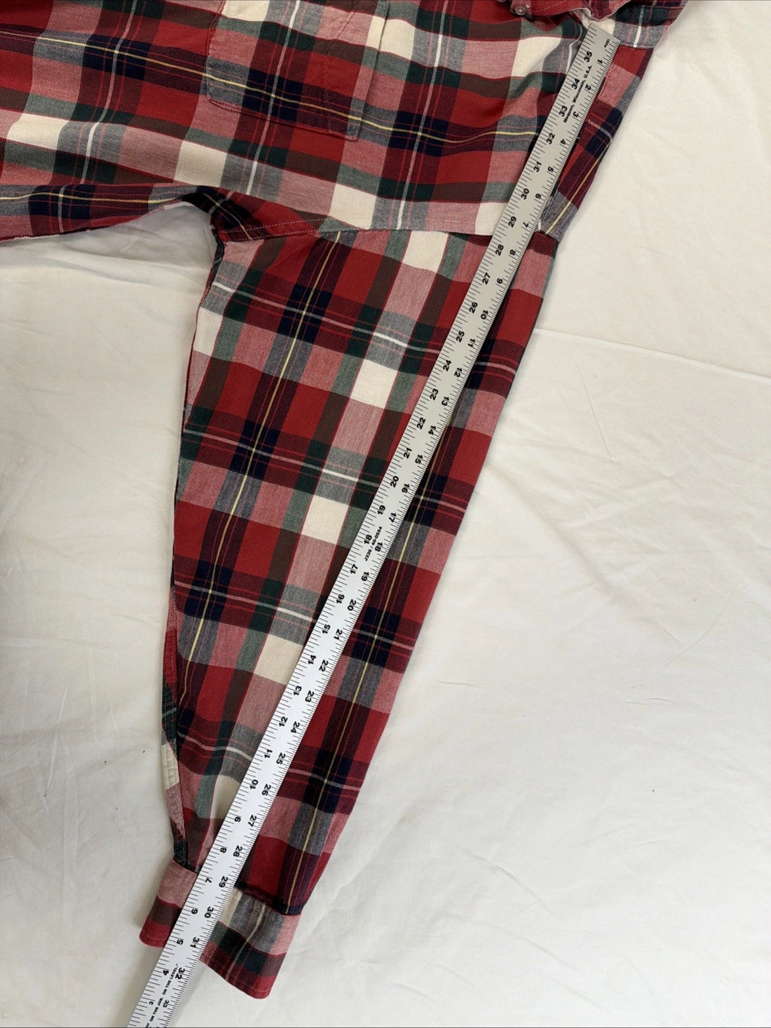 Vintage L.L. Bean Button Up Shirt Size XL Red Tartan Plaid