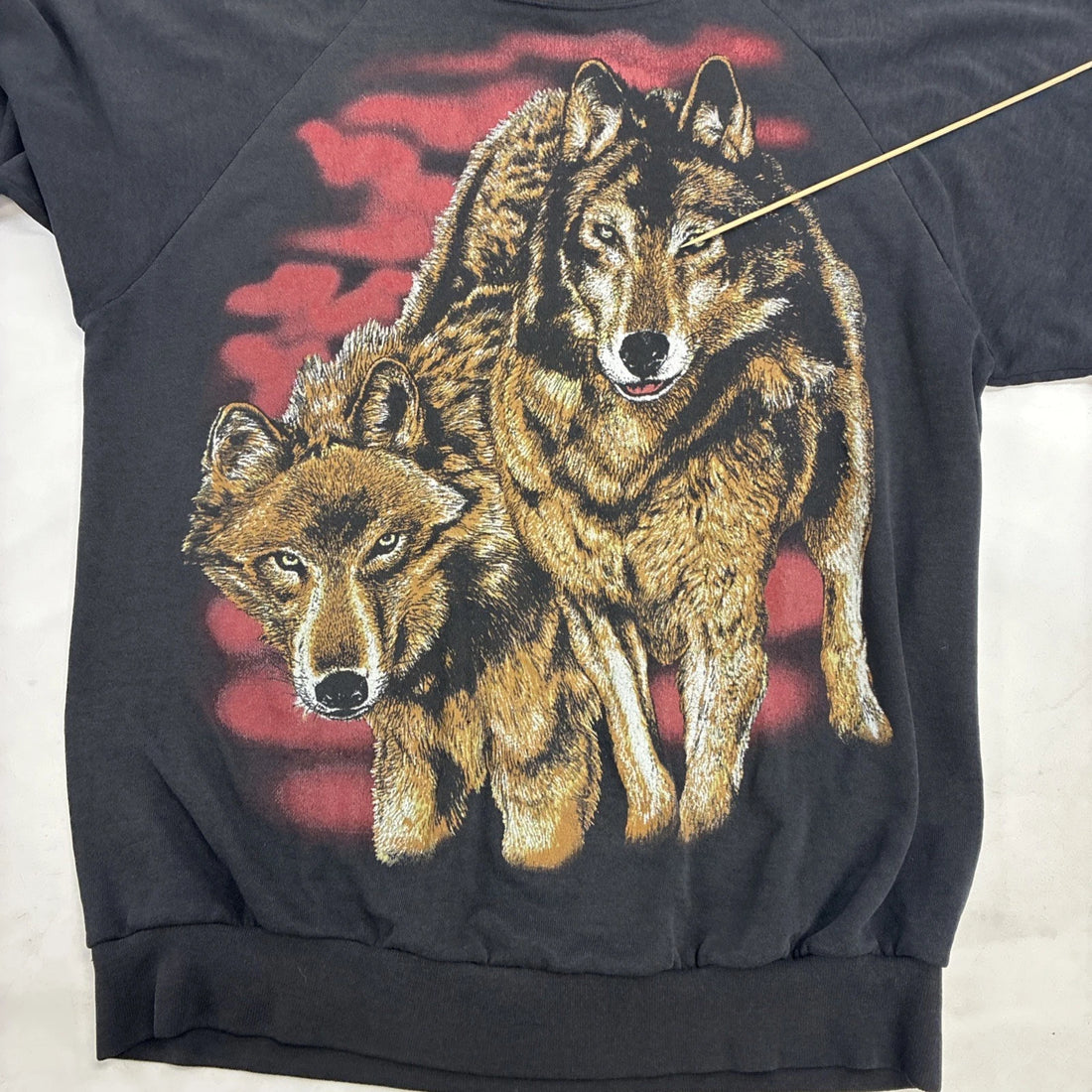 Vintage Wolf Jumbo Print Crewneck Sweatshirt Size XL Nature