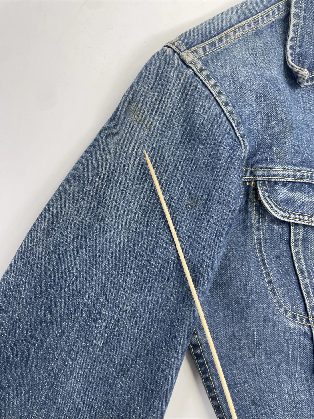 Vintage Lee Sanforized Denim Jacket Small PATD-153438 Montreal Canada Patch 70s