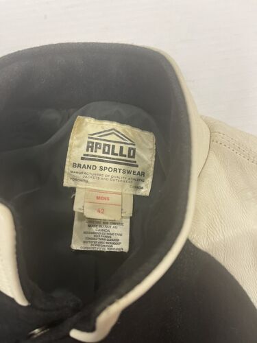Vintage Hangover Hockey Leather Wool Varsity Jacket Size 42