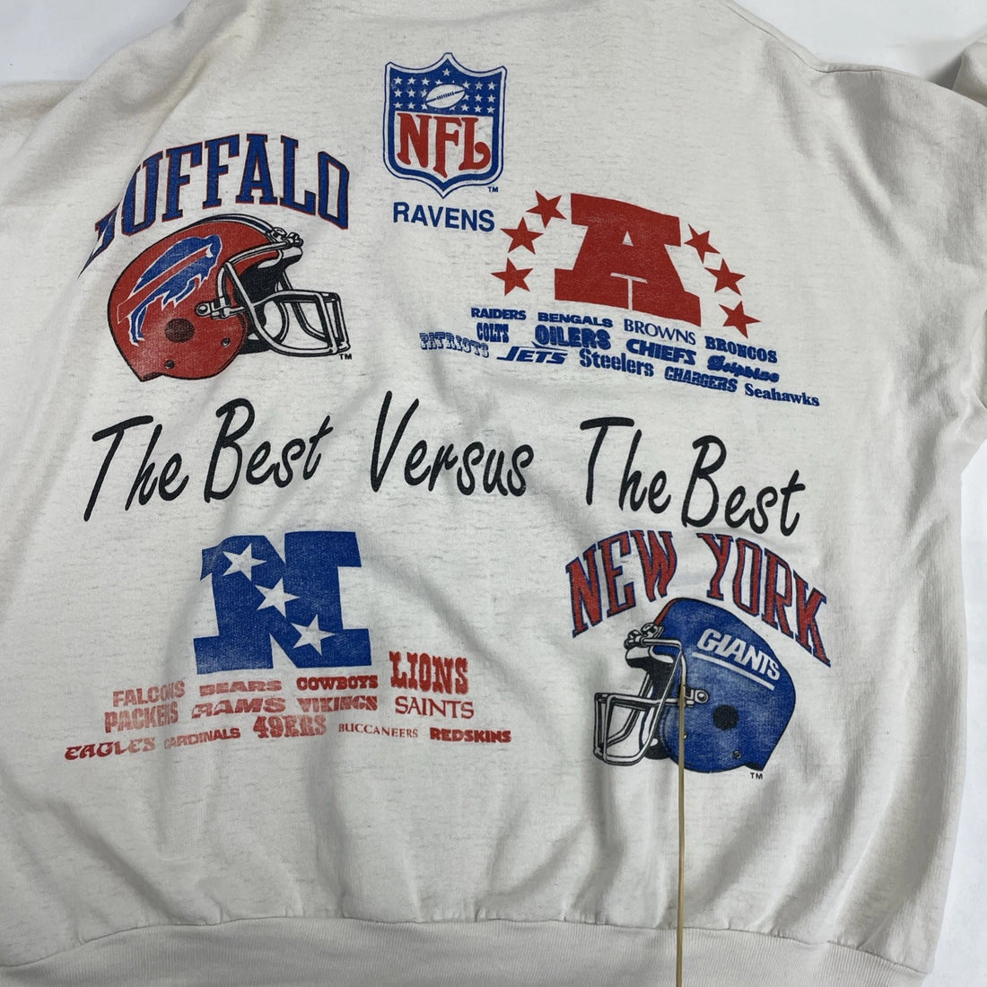 Vintage Buffalo Bills New York Giants Super Bowl XXV Sweatshirt XL 90s NFL