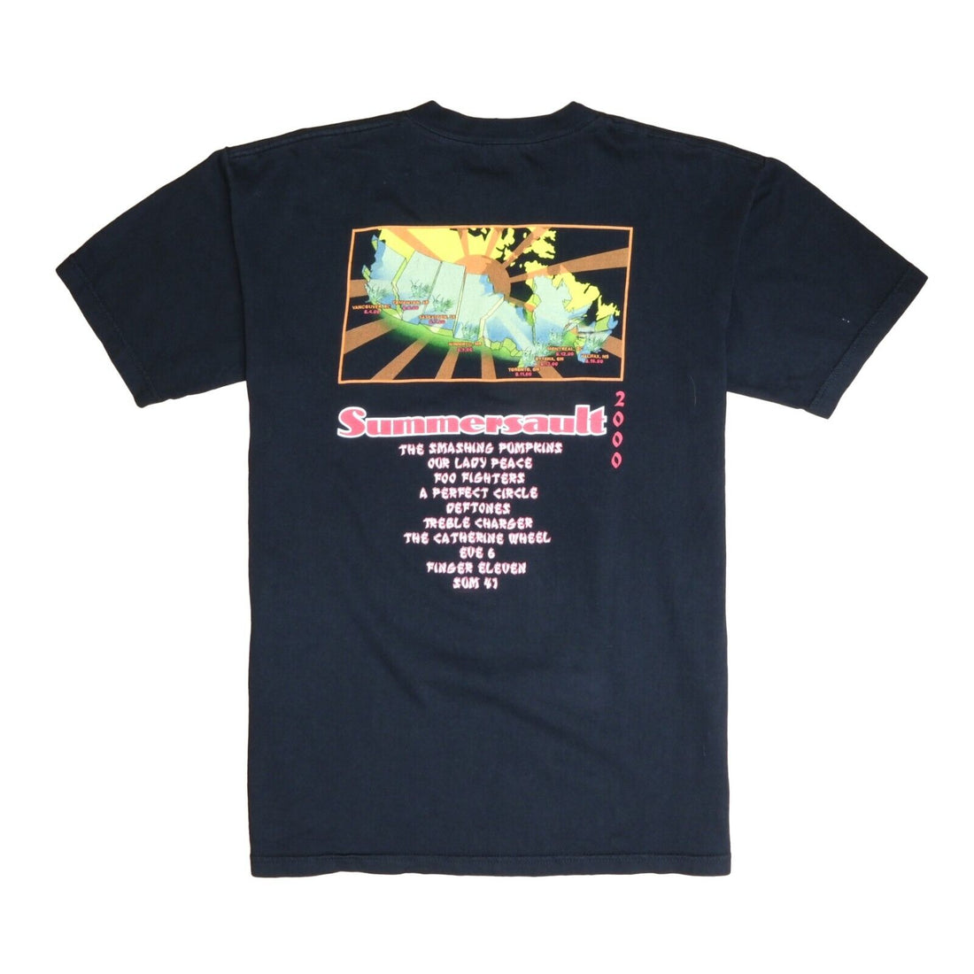 Vintage Summersault 2000 Tour T-Shirt Medium Band Tee Smashing Pumpkins Deftones