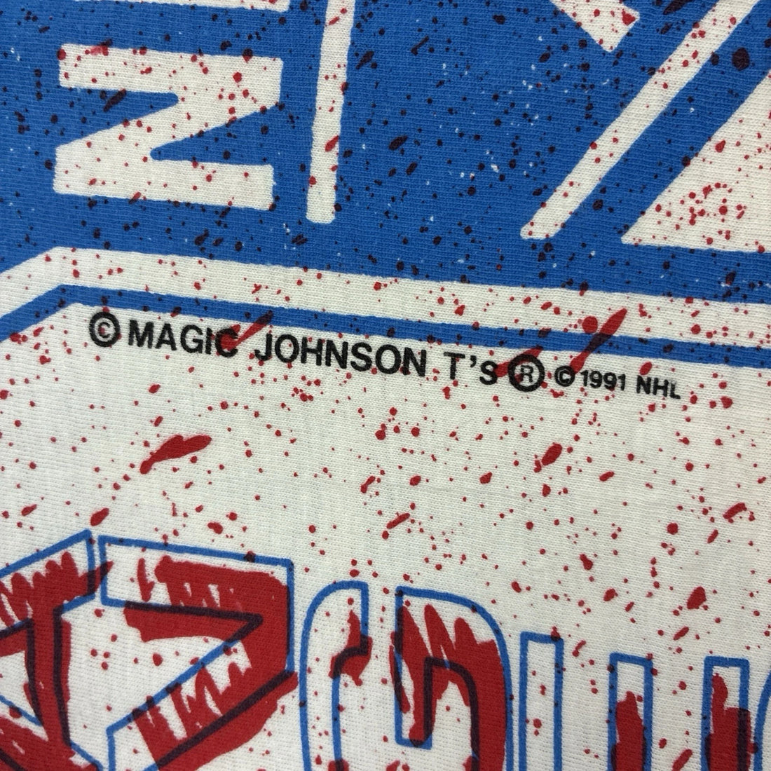 Vintage New York Rangers Magic Johnson Ts T-Shirt Medium All Over Print 90s NHL