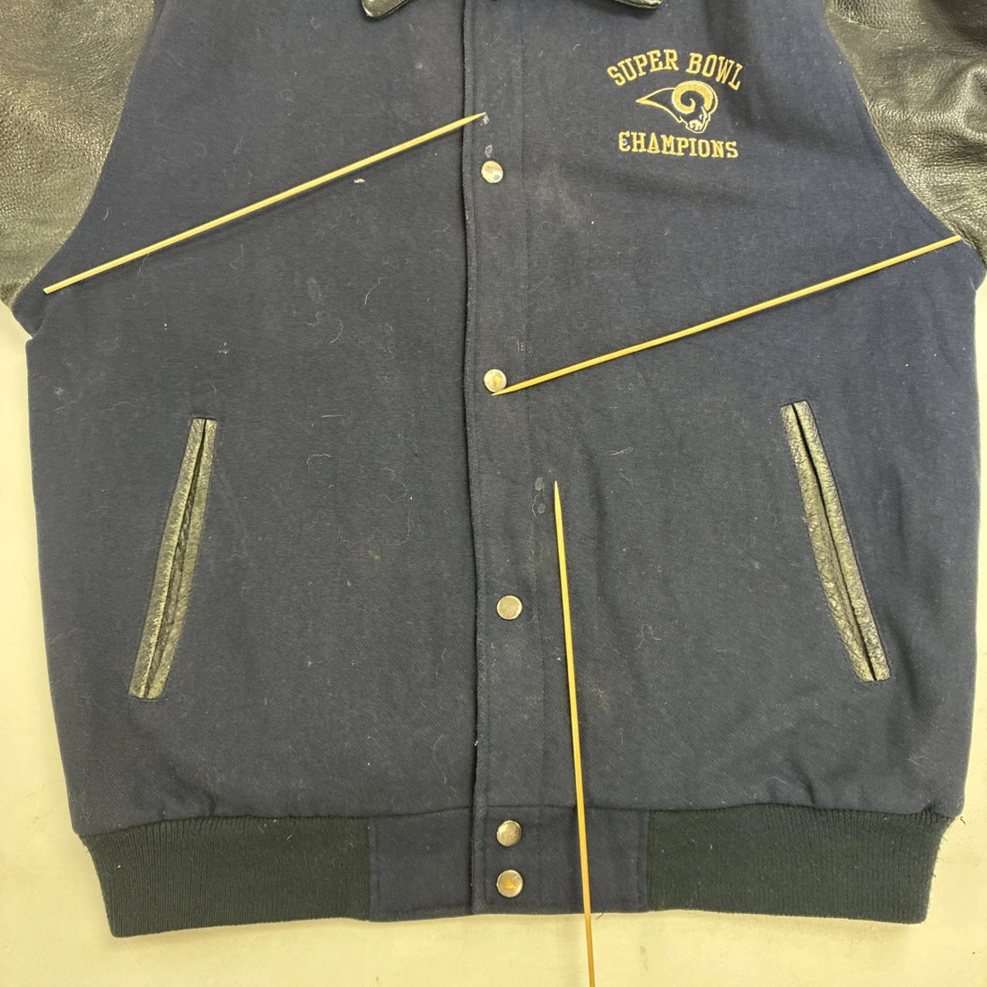 Vintage St. Louis Rams 1999 Super Bowl Champs Varsity Jacket Medium 90s NFL
