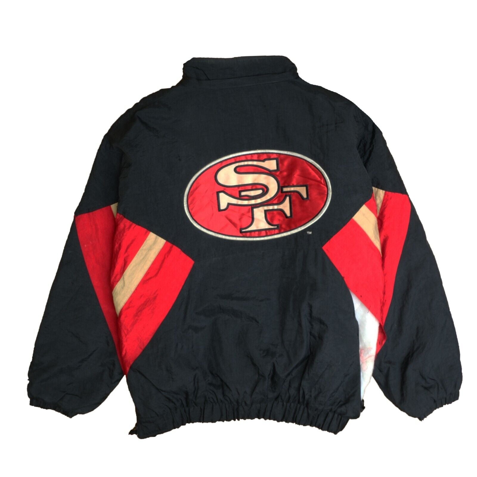 Vintage San Francisco 49ers Starter Puffer Jacket Size XL Black