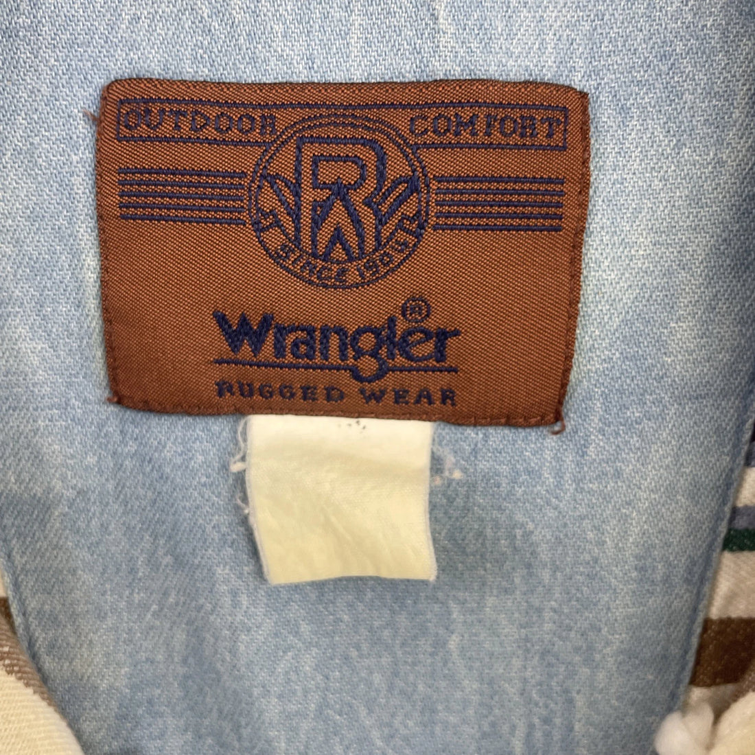 Vintage Wrangler Rugged Wear Button Up Shirt Size XL Striped
