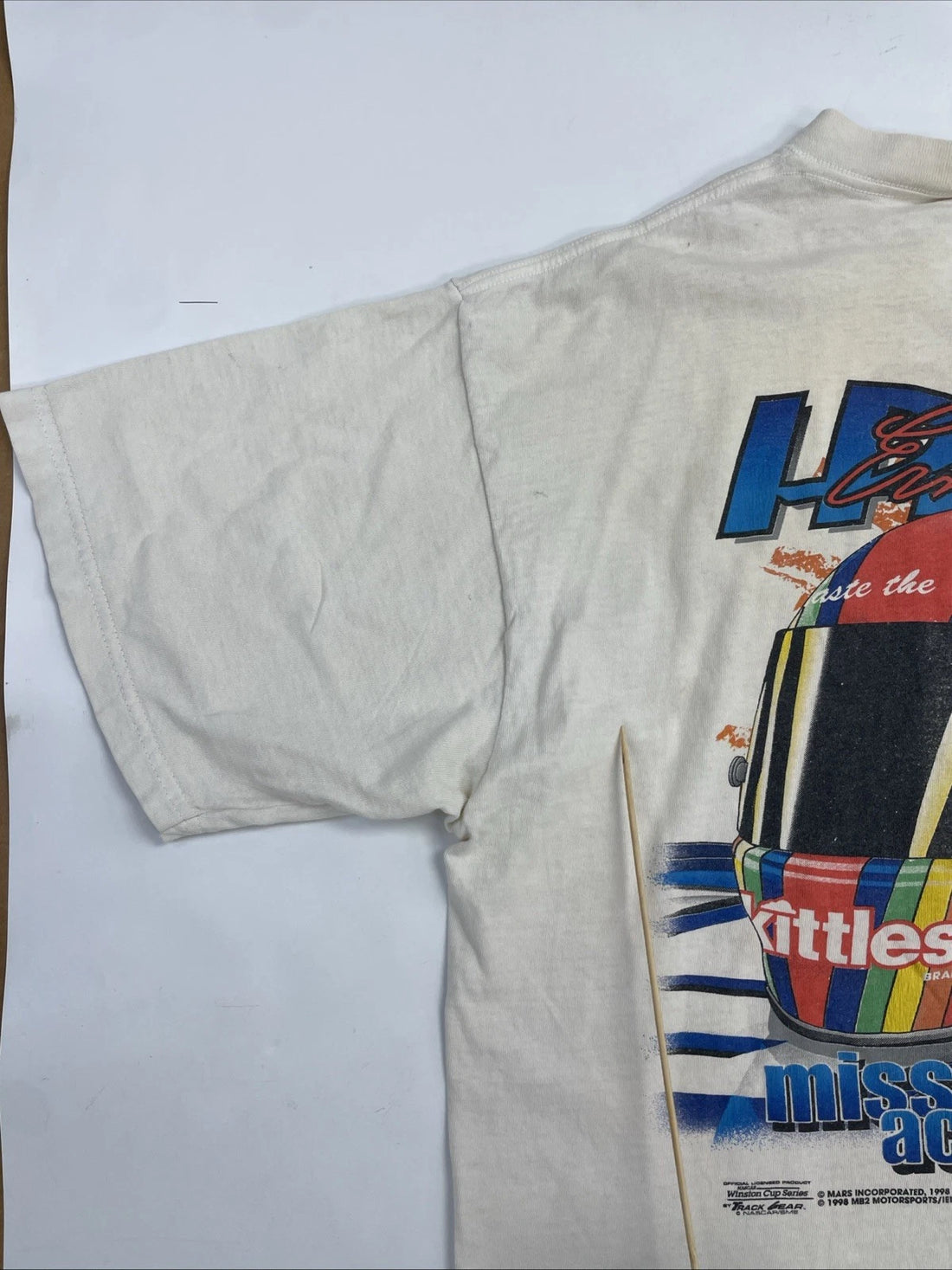 Vintage Ernie Irvan Man On A Mission Skittles Racing T-Shirt XL NASCAR