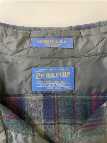 Vintage Pendleton Wool Trail Button Up Shirt Size 2XL Green Plaid