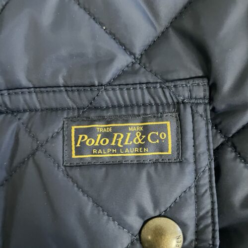 Polo Ralph Lauren Quilted Vest Jacket Size XL Plaid Lined Blue